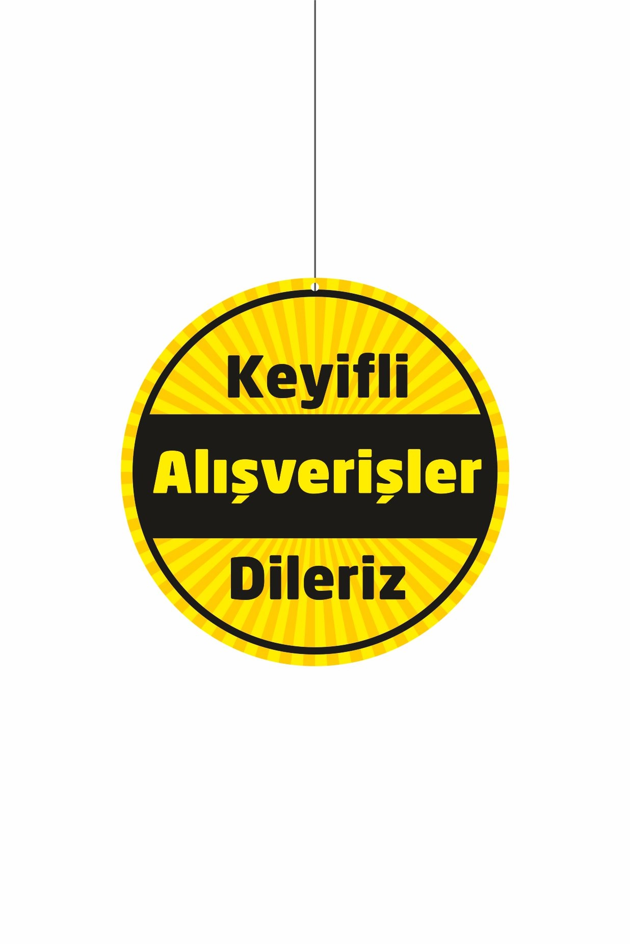Keyifli Alışverişler Dileriz Mağaza Dönkartı Çift Yön Baskılı