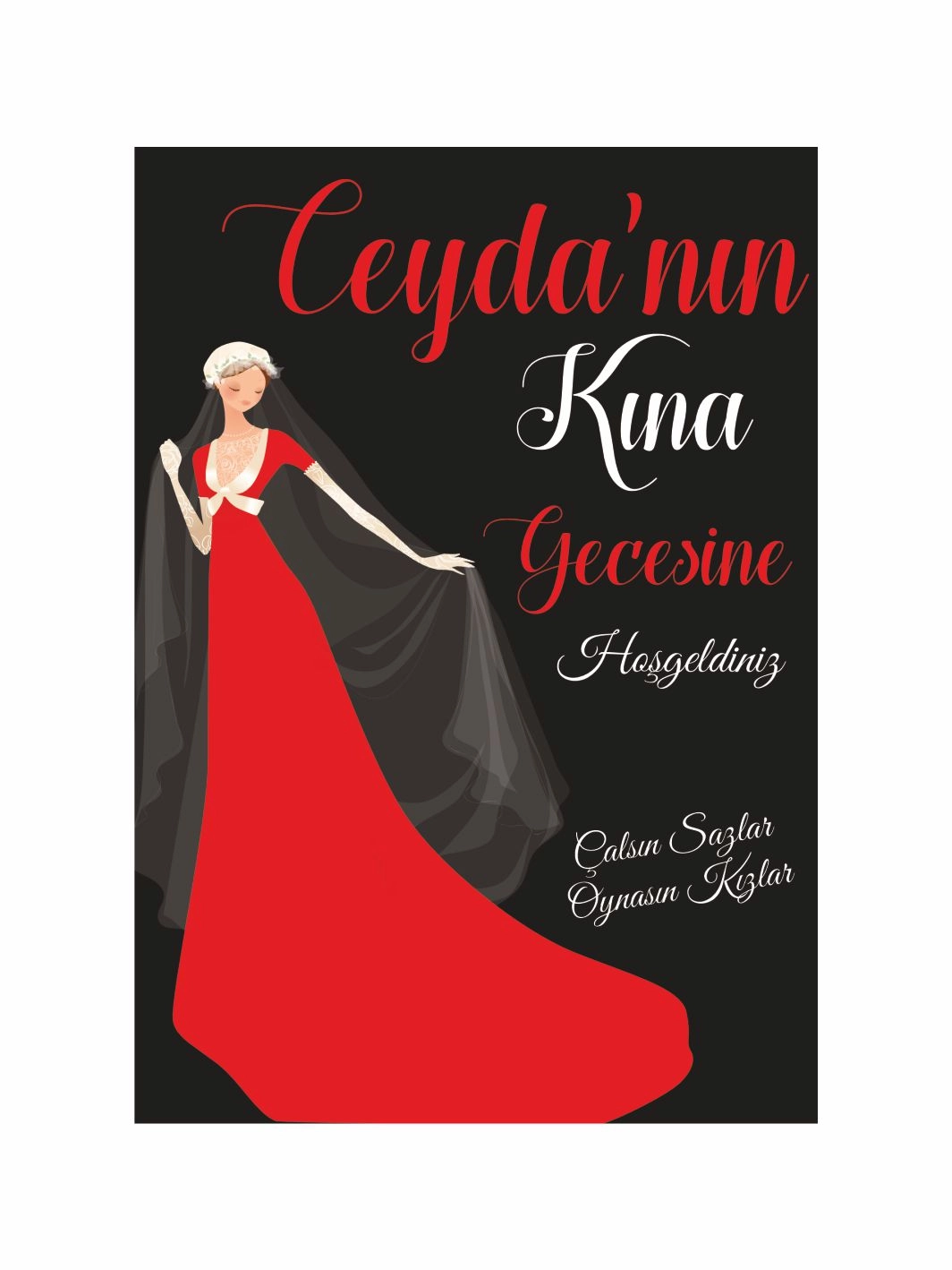 Kına Gecesi Ayaklı Pano Gelin Konsept