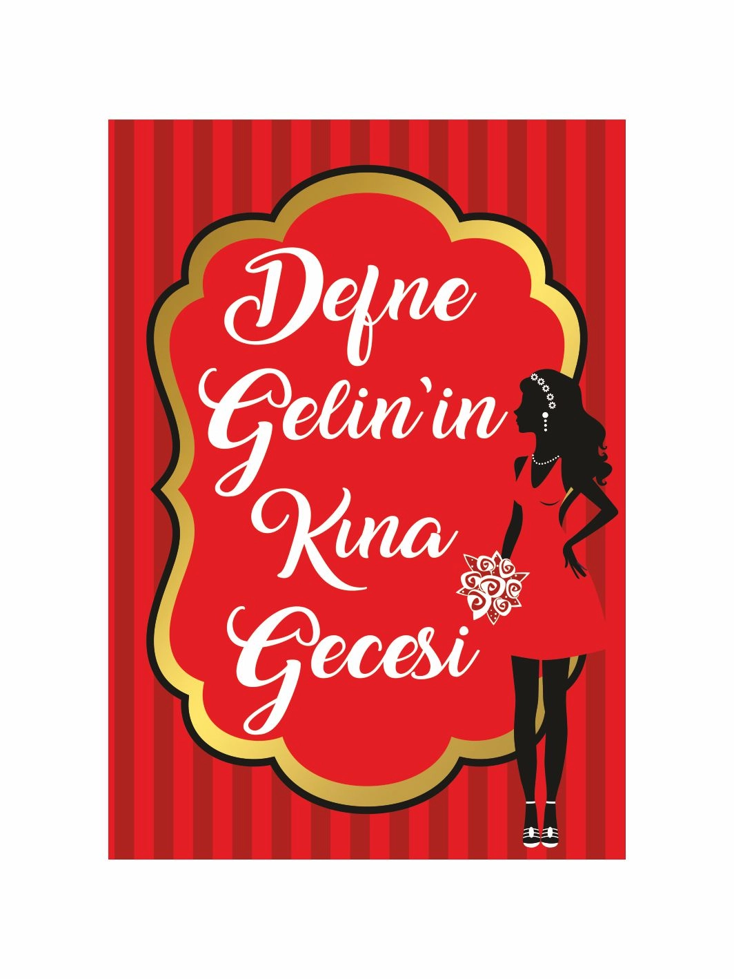 Kına Gecesi Karşılama Pano Gelin Konsept Gold Çerçeve Detaylı
