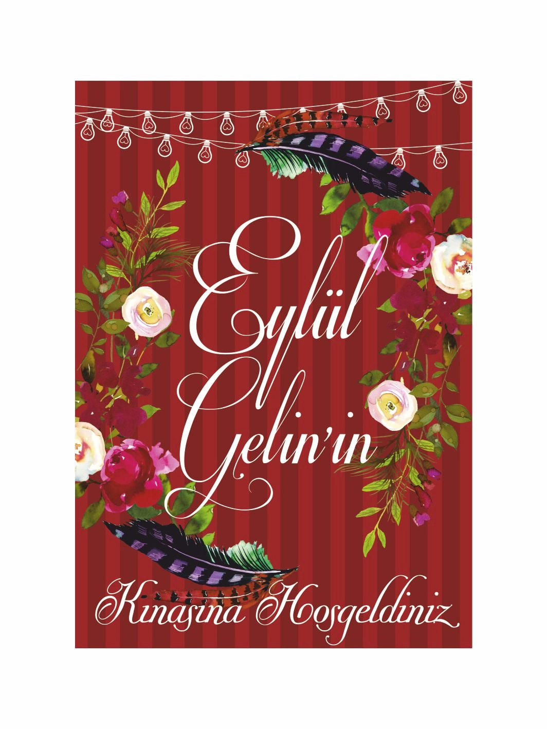 Kına Hatırası Karşılama Panosu Ayaklı Boho Çiçek Konsept Karşılama Pano