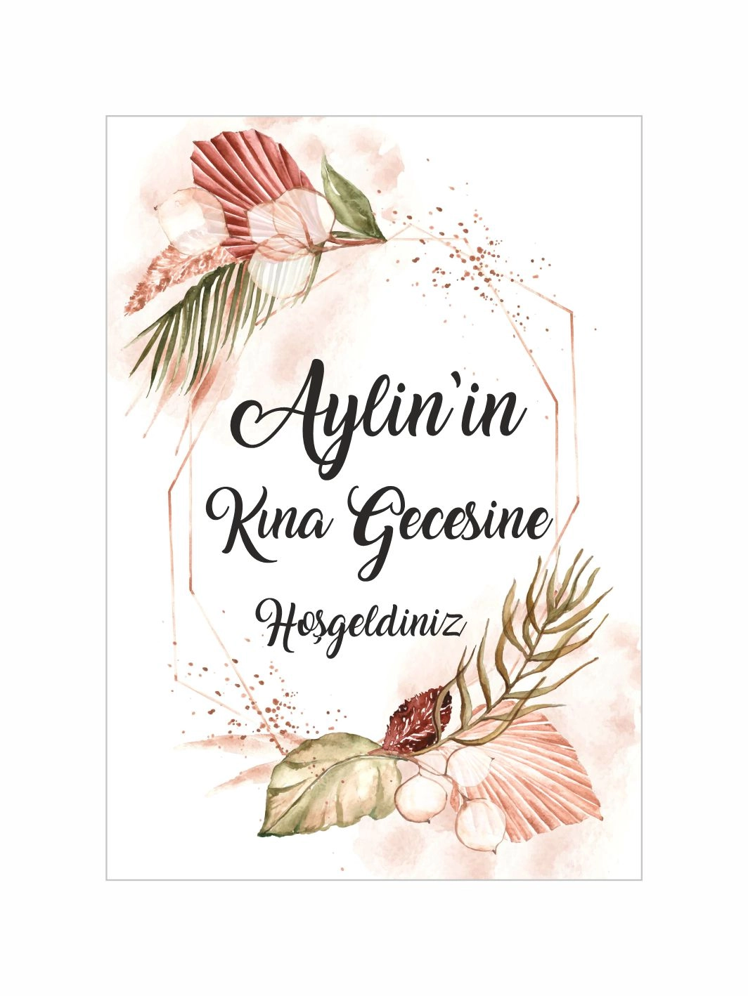 Kına Hatırası Misafir Karşılama Gelin Ayaklı Karşılama Panosu