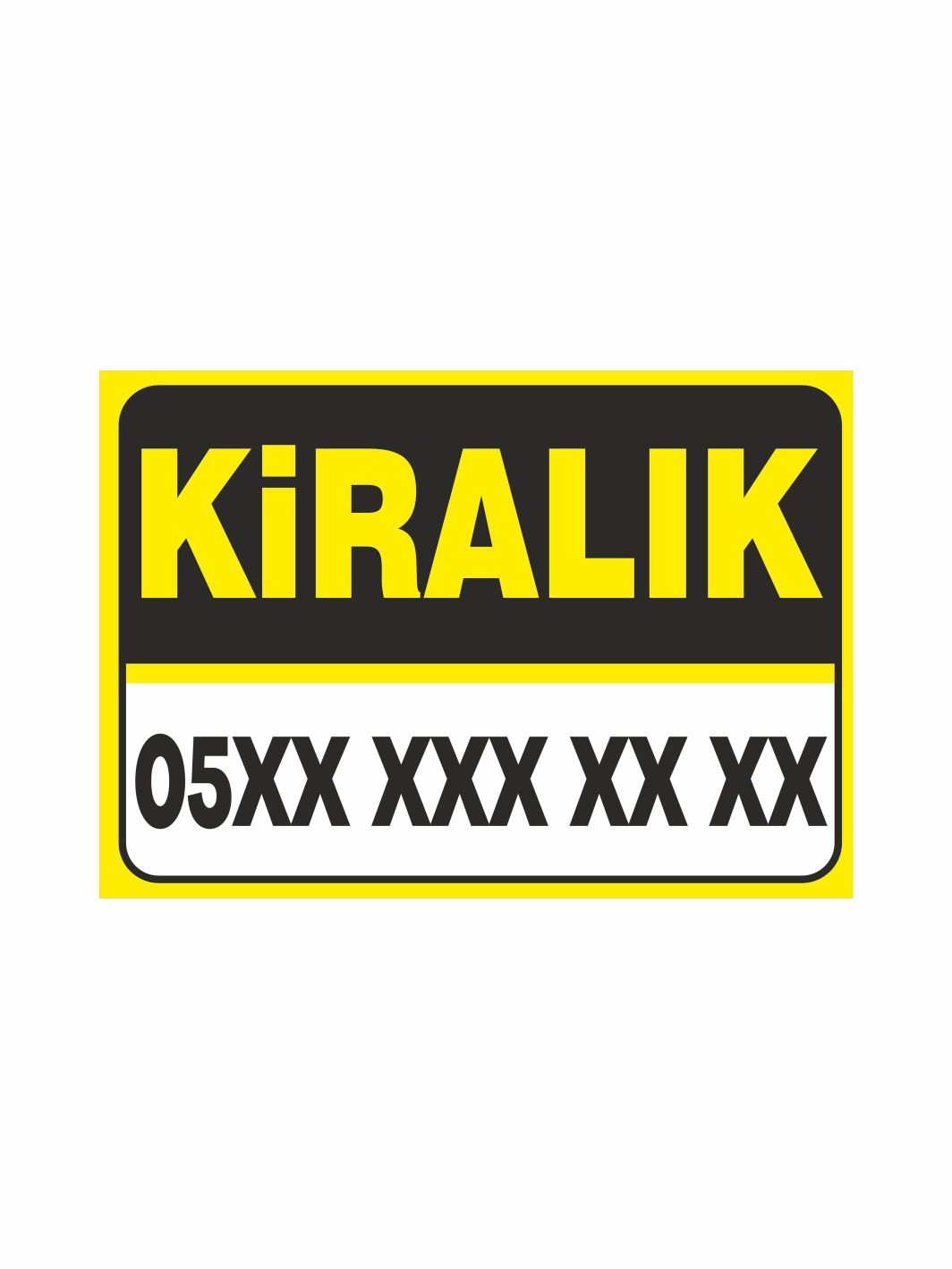 Kiralık Afişi Branda Vinil Sarı Siyah Renk