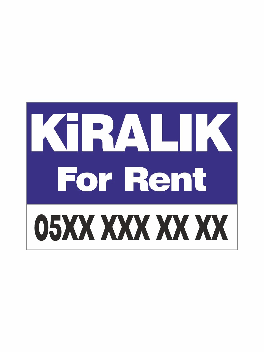 Kiralık For Rent Afişi Branda Vinil Baskı