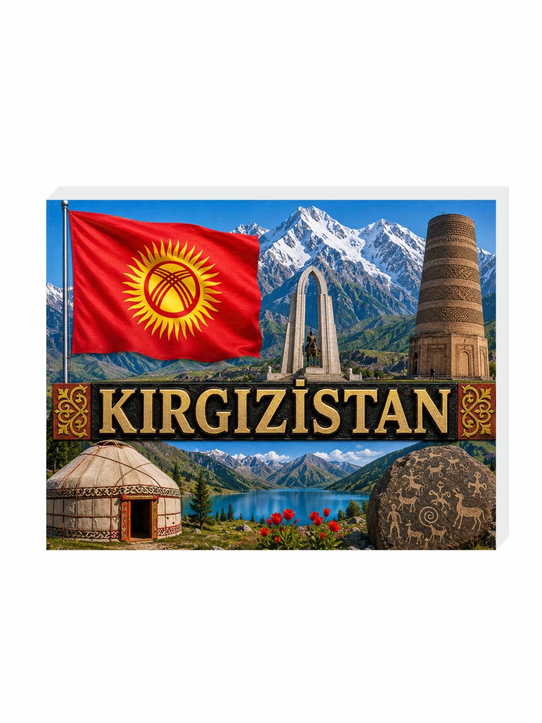 Kırgızistan Buzdolabı Süsü Magnet | Ülke Temalı Hediyelik Magnet Modelleri