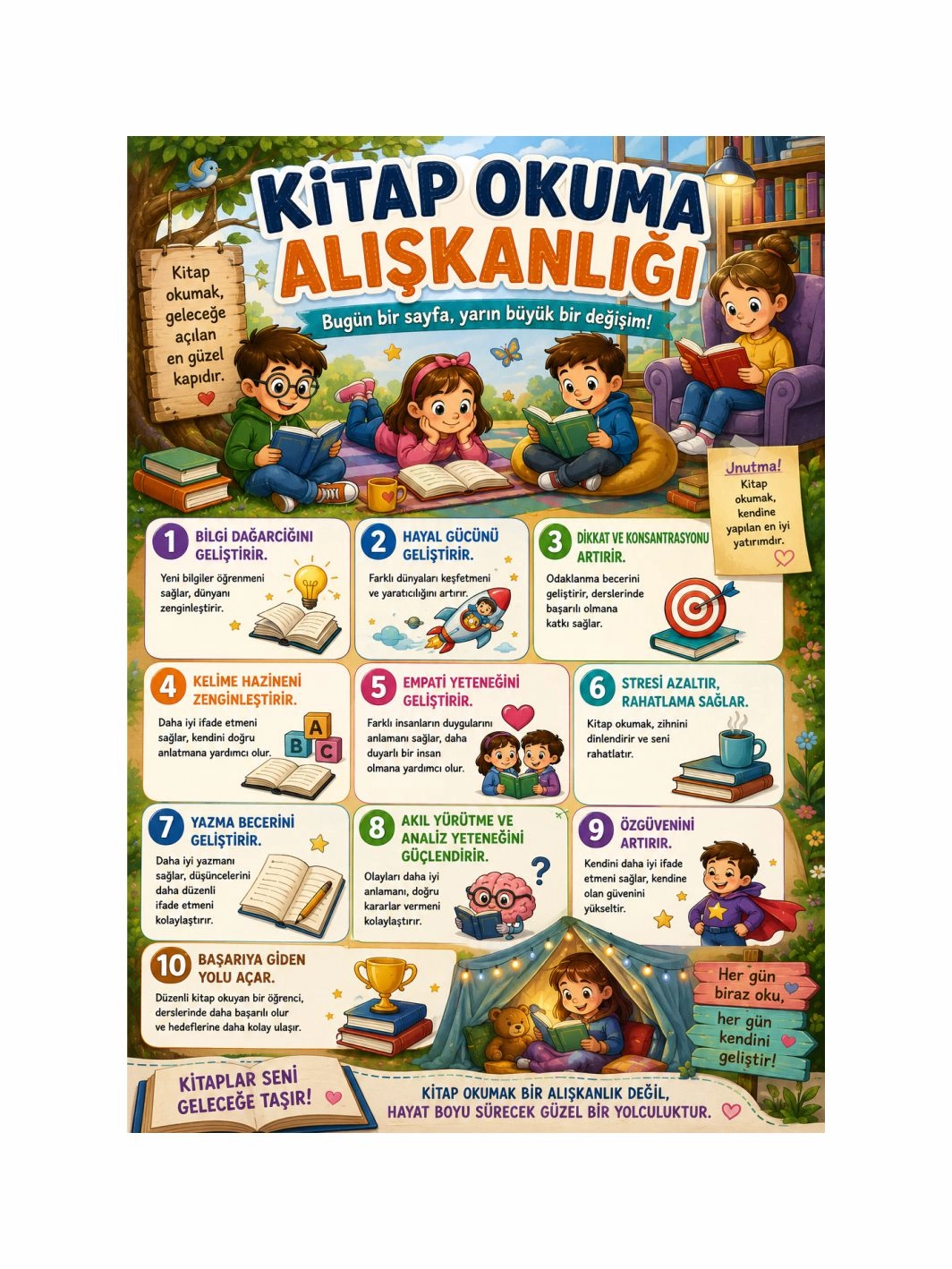 Kitap Okuma Alışkanlığı Sınıf Öğrenci Okul Afişi