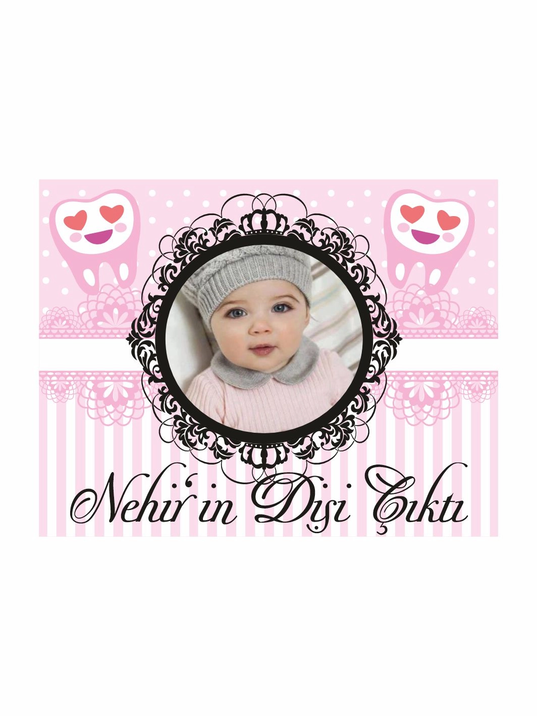 Kız Bebek Dişi Çıktı Magneti Gülen Diş Konsept