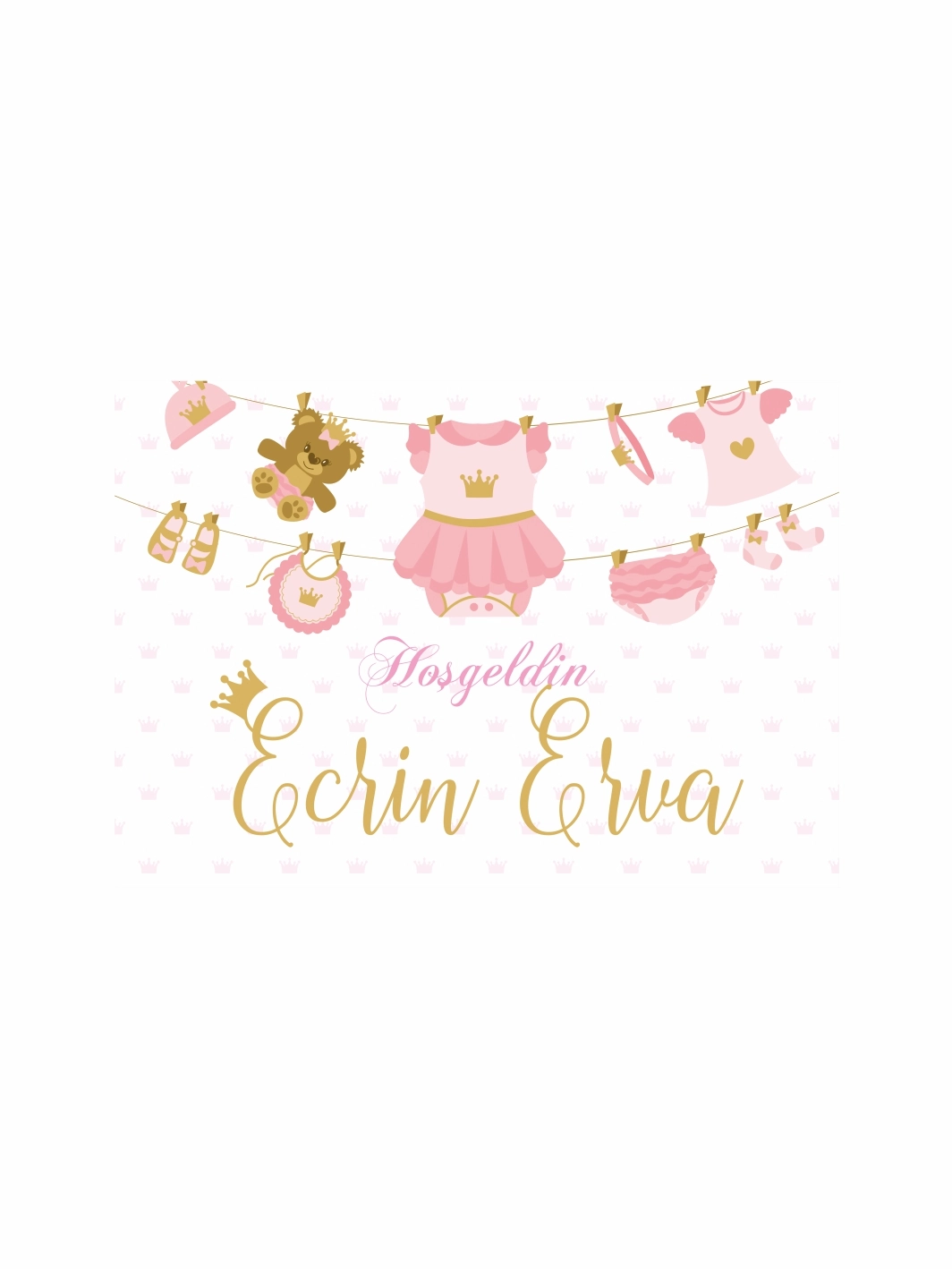 Kız Bebek Hoş Geldin Afişi Kostüm Tema