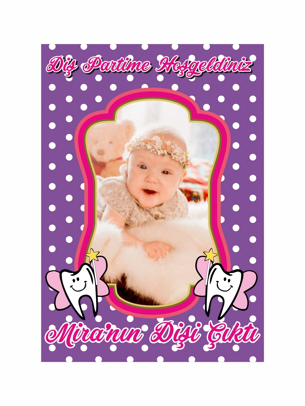 Kız Bebek Mor Zeminli Dişi Çıktı Afişi