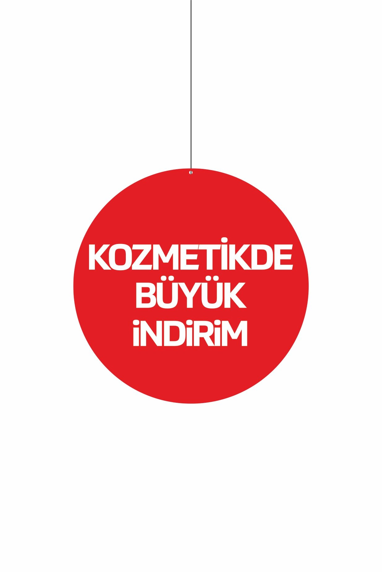 Kozmetikte Büyük İndirim Mağaza Reyon Dönkartı Çift Yön Baskılı – Tavan Askılı Kampanya Afişi
