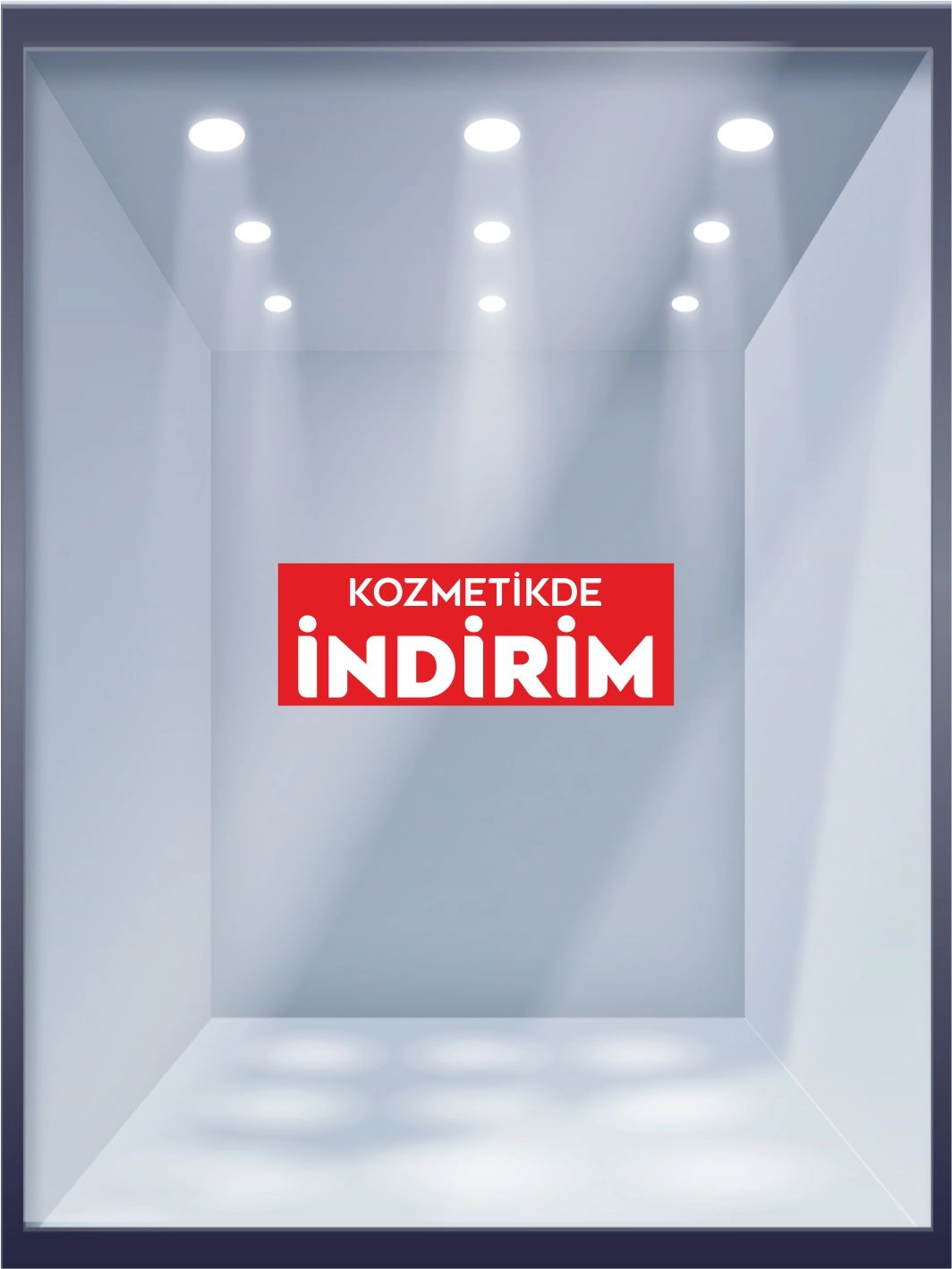 Kozmetikte İndirim Mağaza Vitrin Folyo Baskısı Hazır Görsel