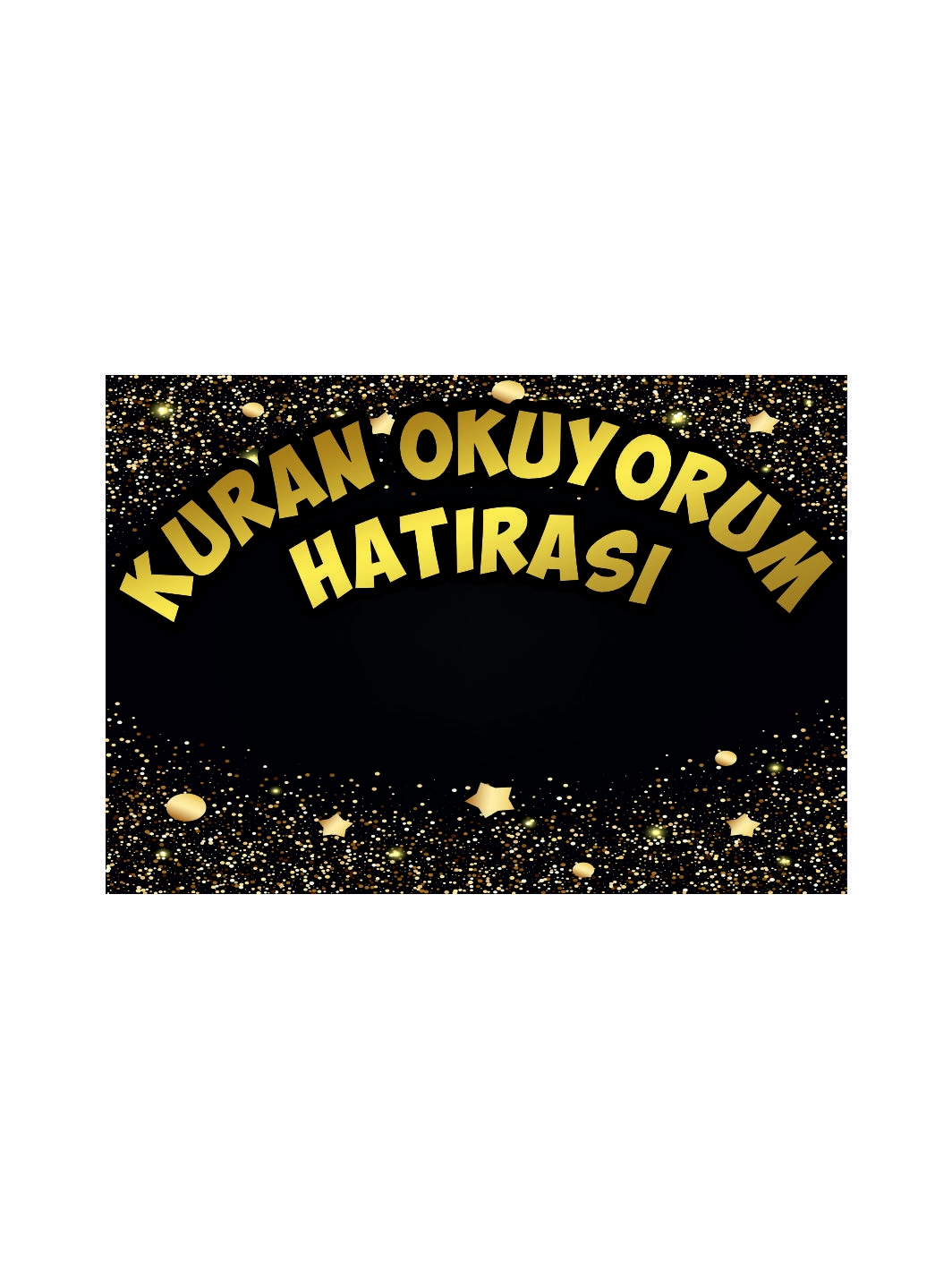Kur’an Okuyorum Hatırası Siyah Gold Parlak Simli Kur’an Hatırası Afişi