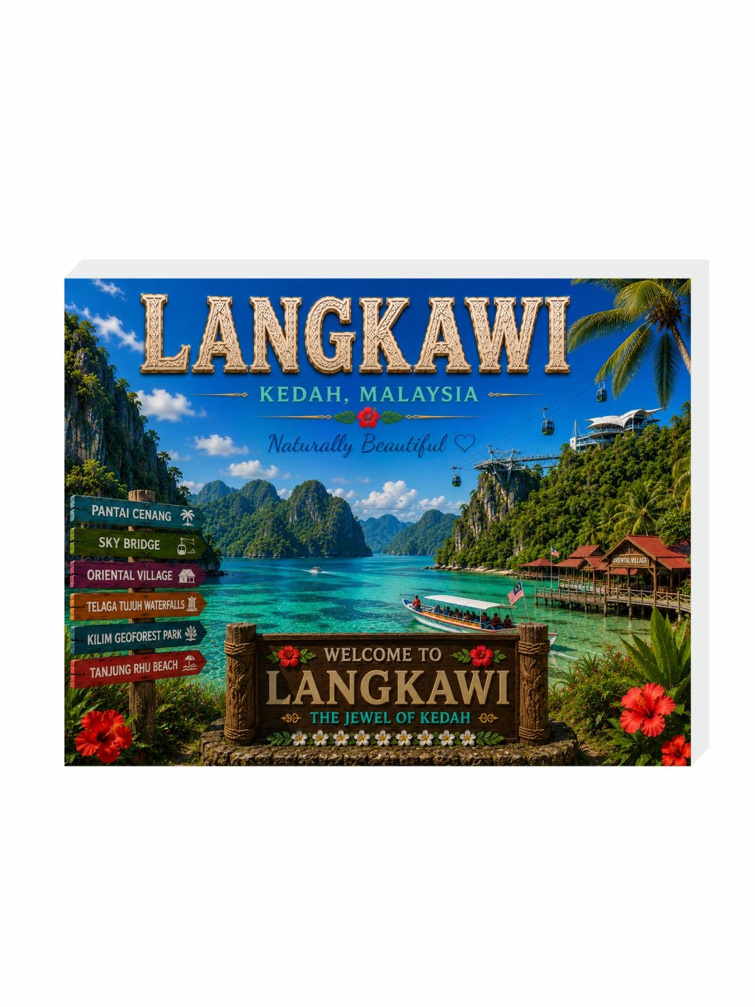 Langkawi Buzdolabı Süsü Magnet | Ada Temalı Hediyelik Magnet Modelleri