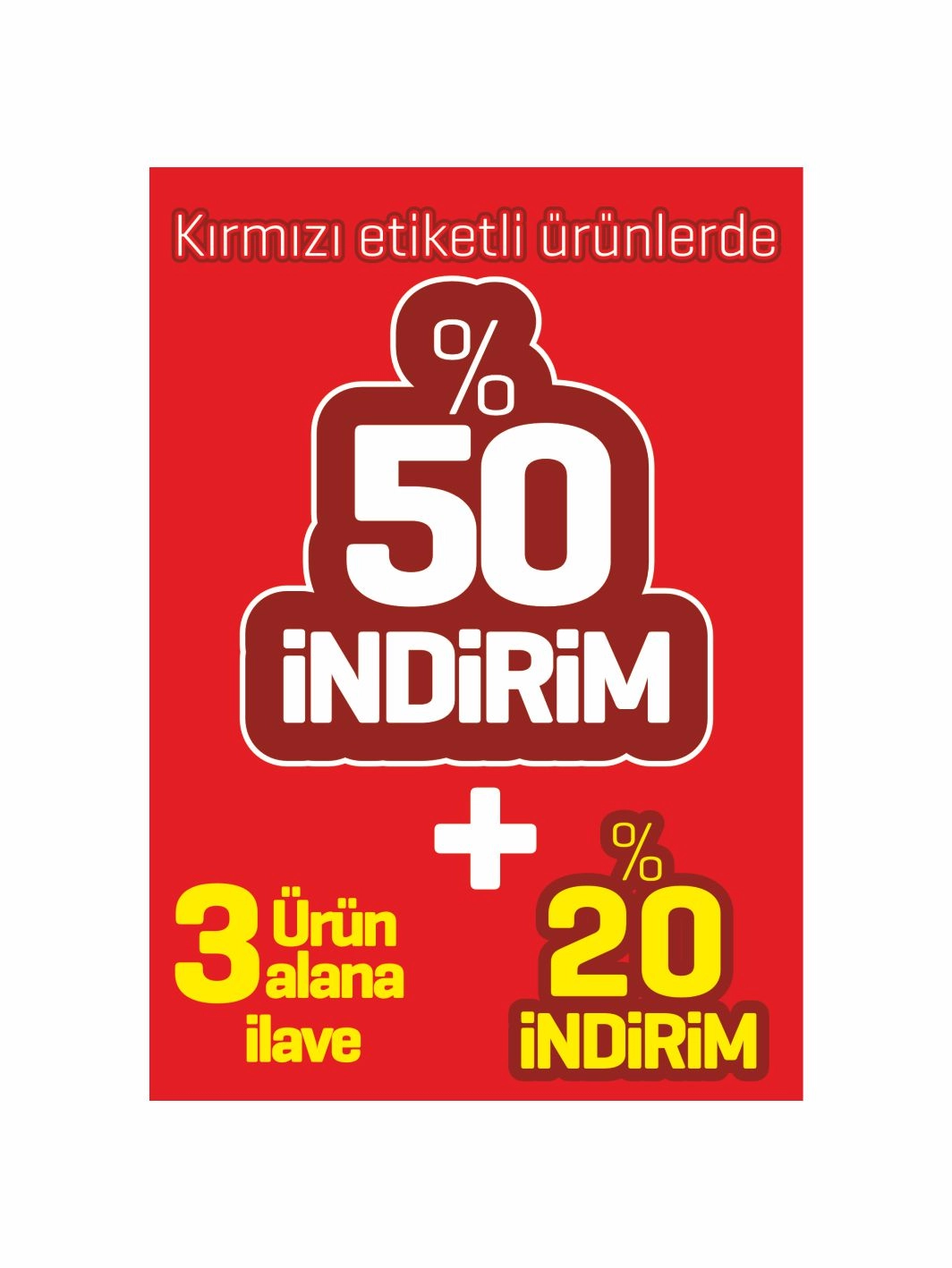 Mağaza Ayaklı Karşılama Panosu %50 İndirim Panosu