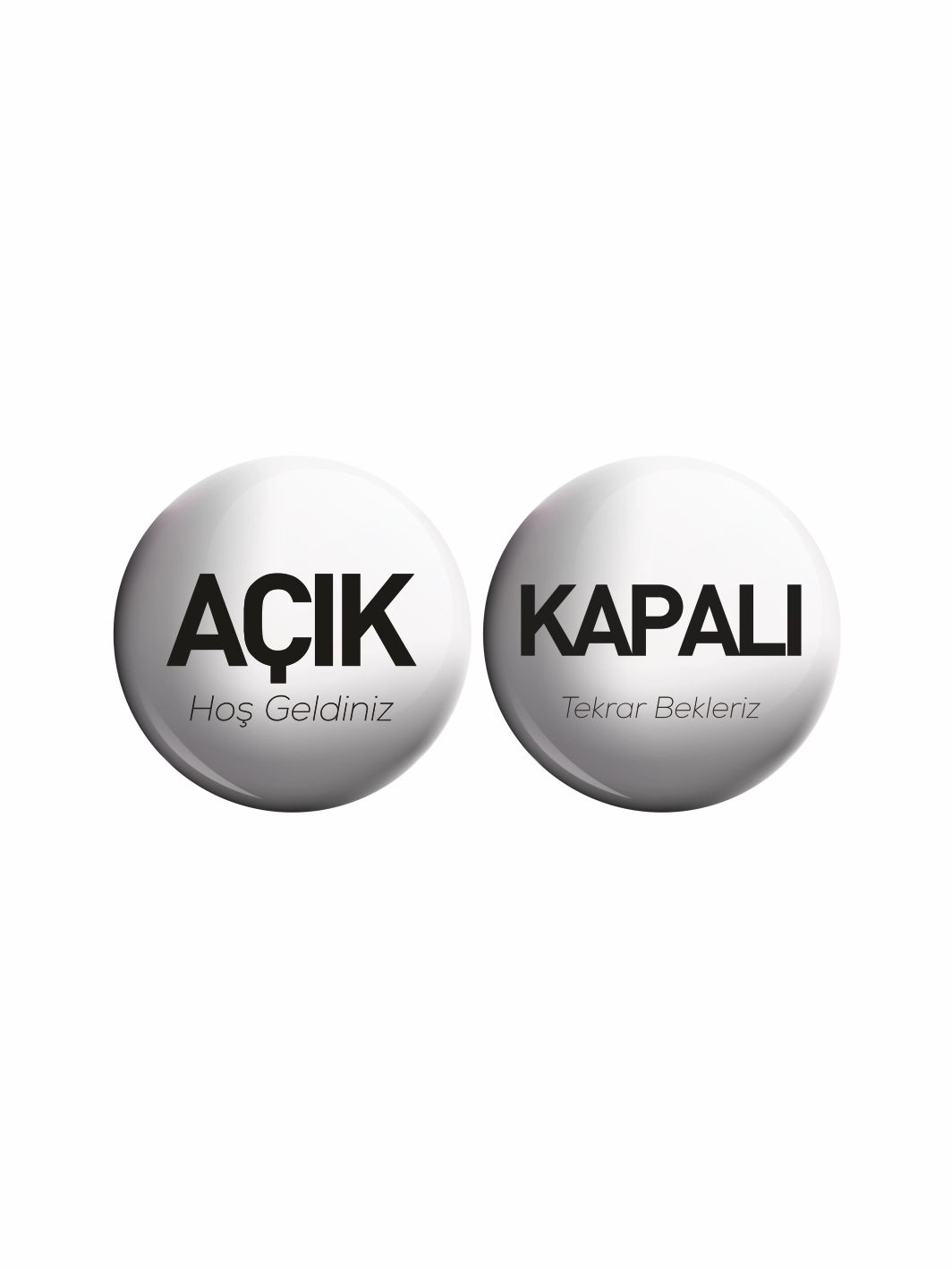 Mağaza İşyeri Dükkan Açık Kapalı Levhası Gümüş Renk Zeminli