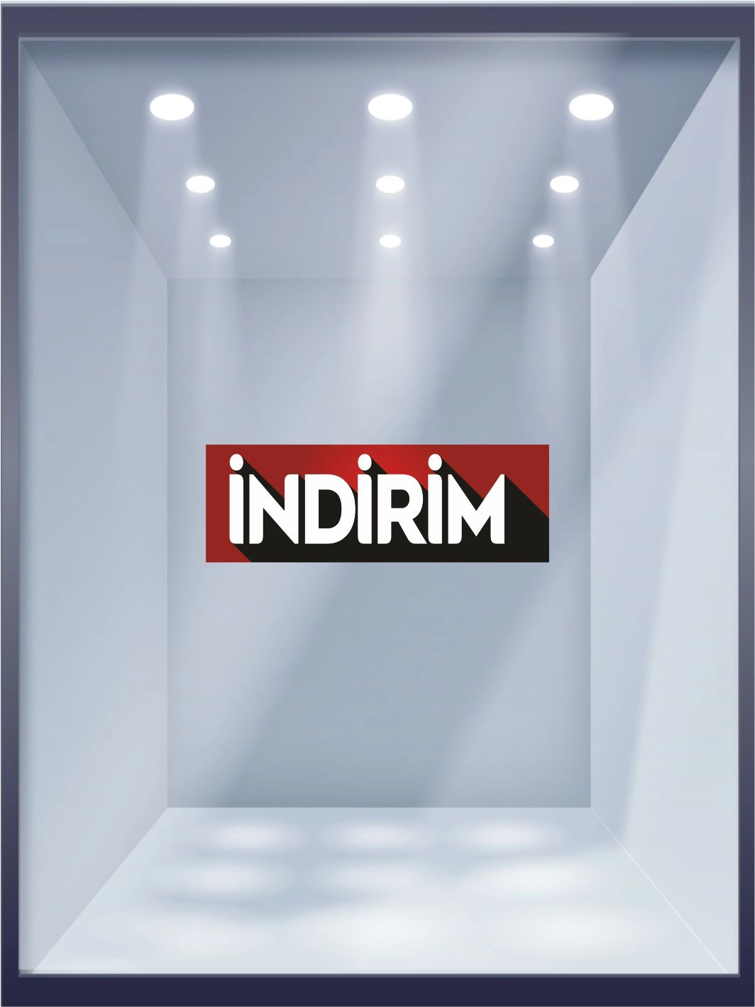 Mağaza Vitrin Hazır İndirim Folyo Baskısı