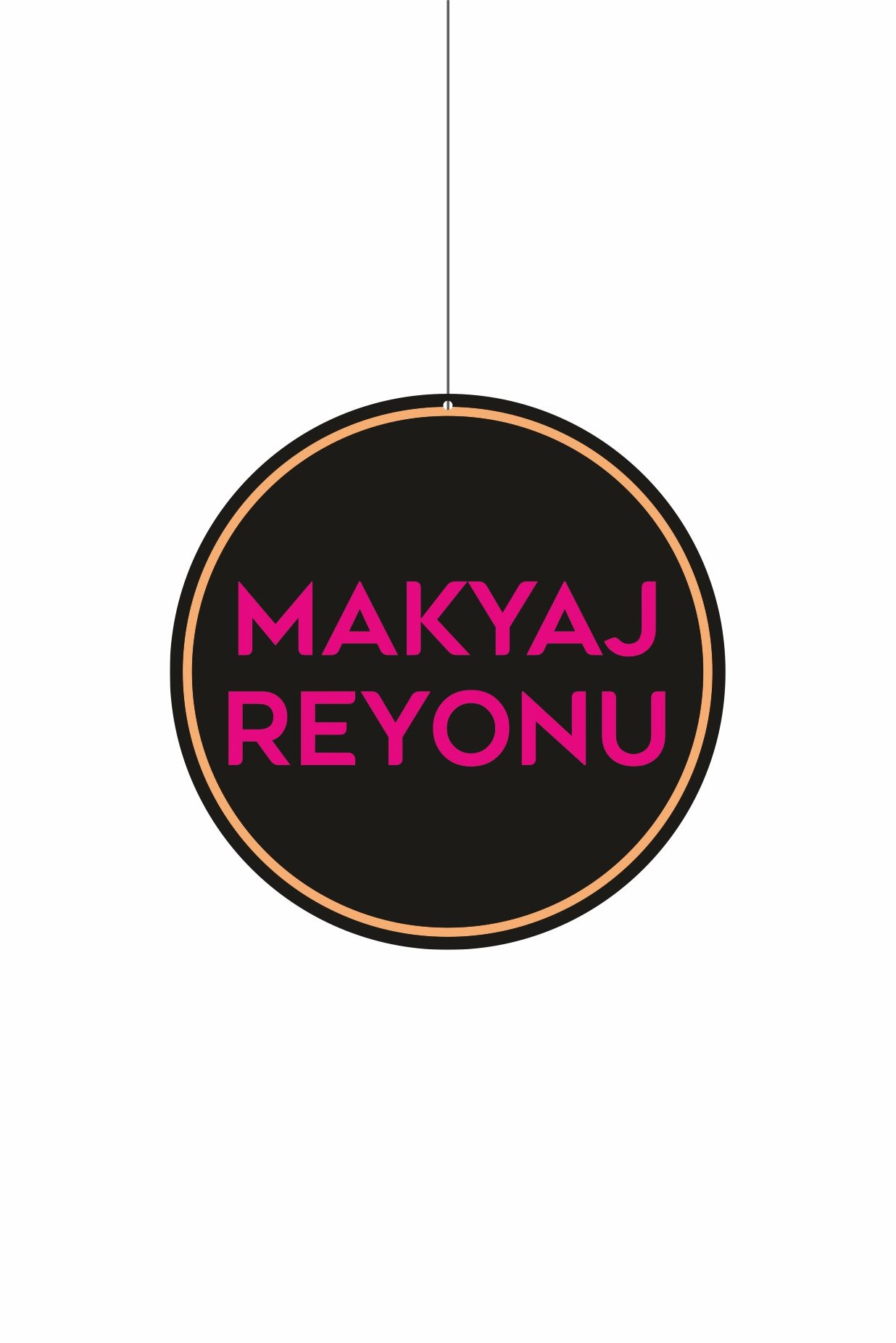 Makyaj Reyonu Mağaza Dönkartı 30x30 cm – Tavan Askılı Reyon Yönlendirme Afişi