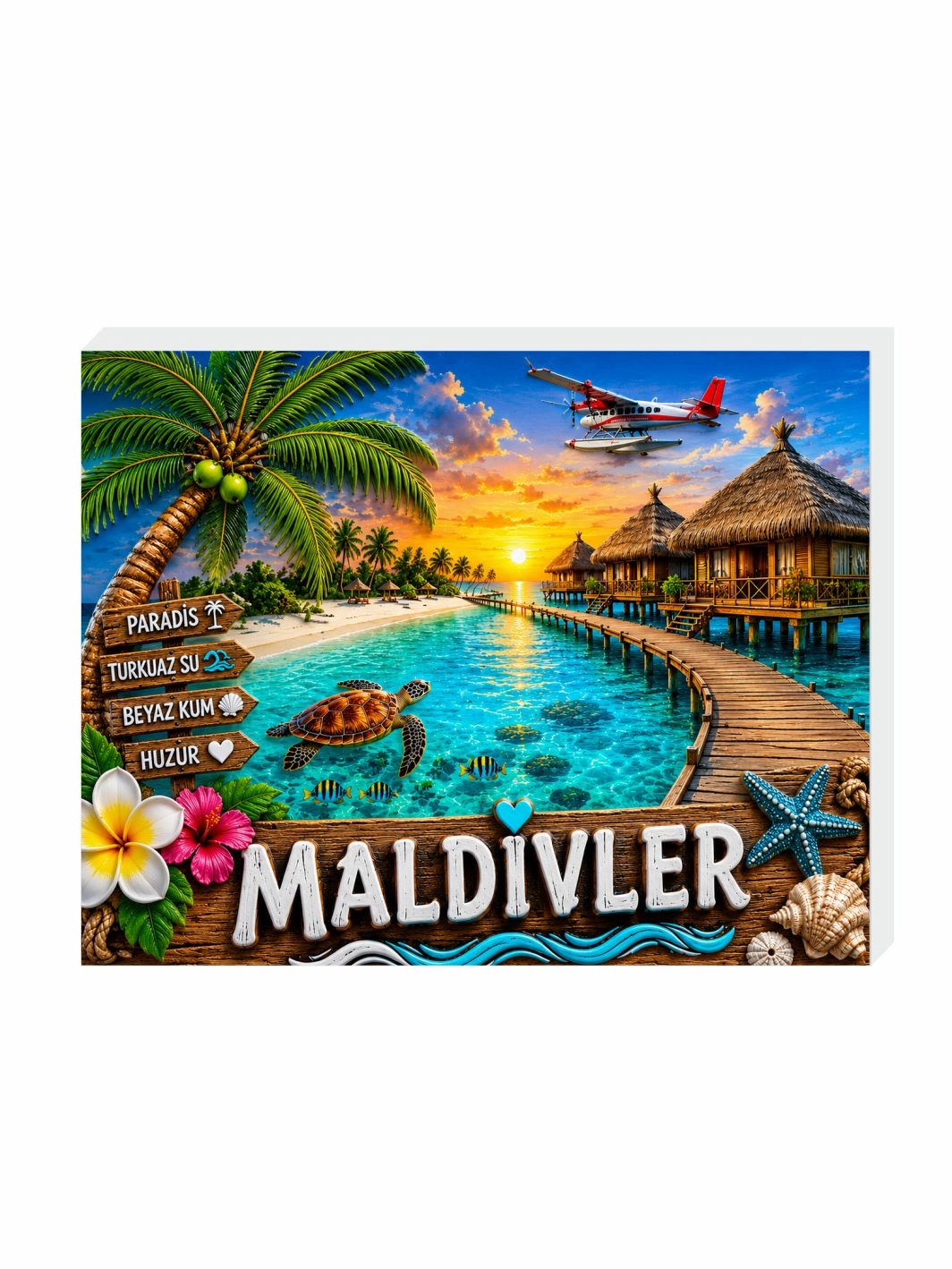 Maldivler Buzdolabı Süsü Magnet | Ada Temalı Hediyelik Magnet Modelleri