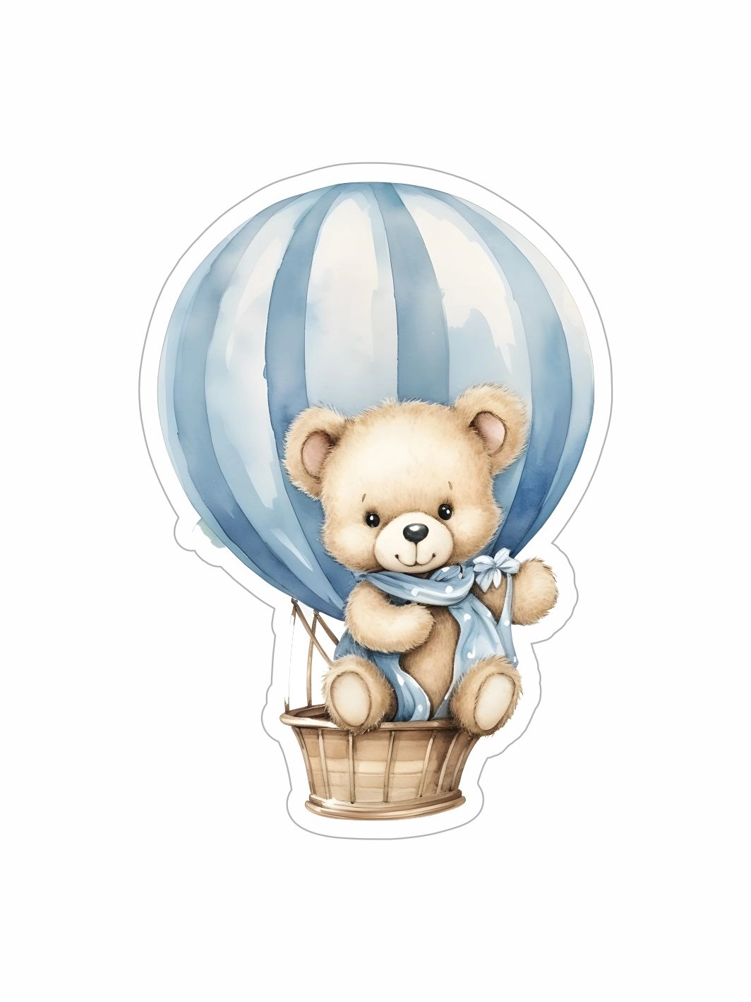 Mavi Balonlu Ayıcıklı Baby Shower Erkek Bebek Doğum Günü Maket Pano
