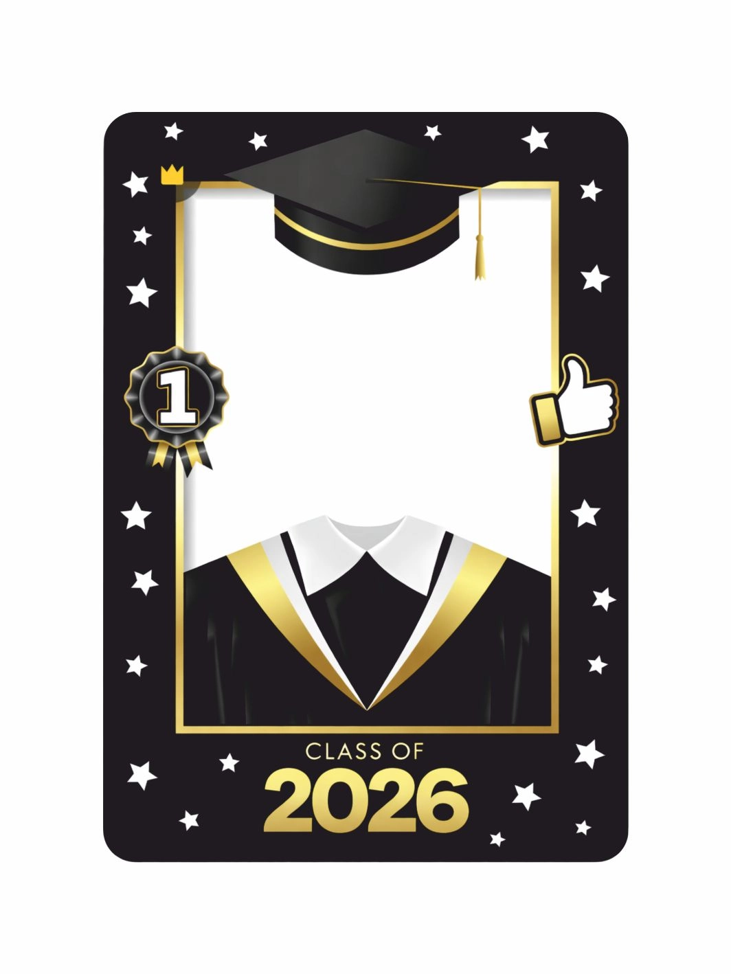 Mezuniyet Hatıra Çerçevesi Class Of 2026 Siyah Gold Kep Temalı Öğrenci Konsept Fotoğraf Çerçevesi 100x70 cm