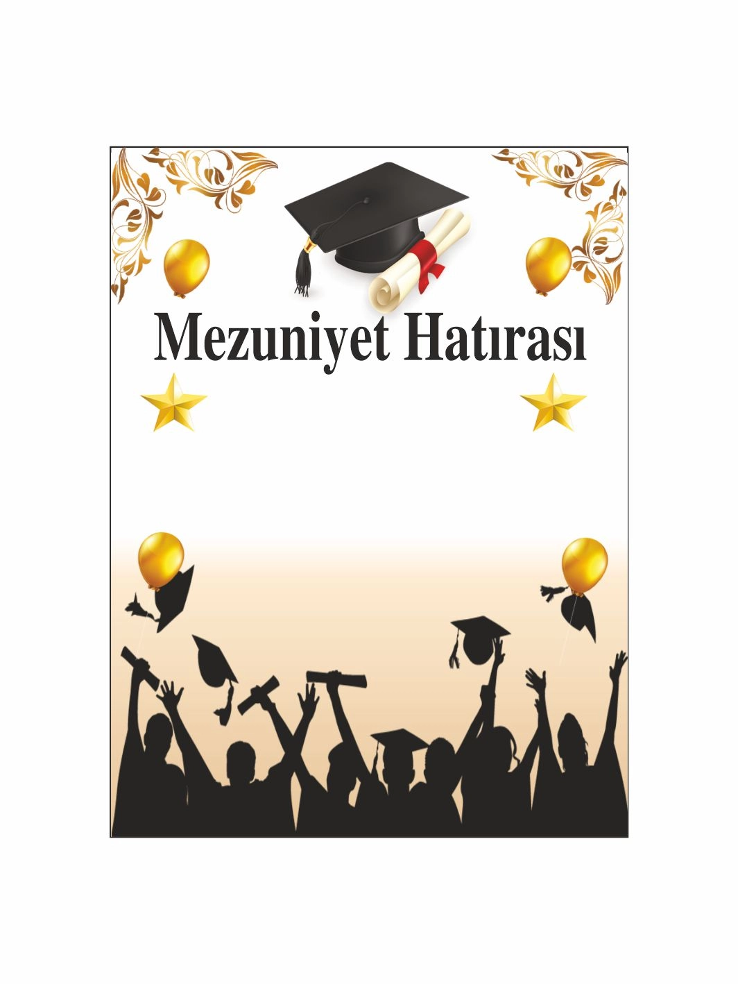 Mezuniyet Hatırası Afiş Kep Atan Öğrenciler Konsept