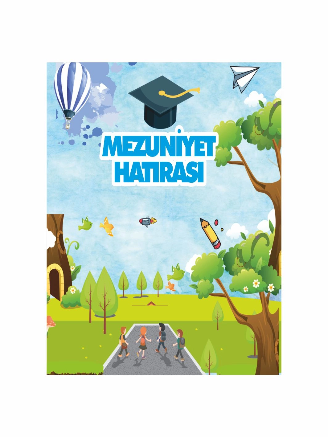 Mezuniyet Hatırası Arka Fon Afiş Kep Okul Yolu Tema