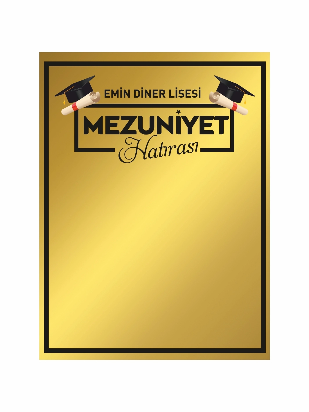 Mezuniyet Hatırası Arka Fon Afişi Gold Zemin Konsept