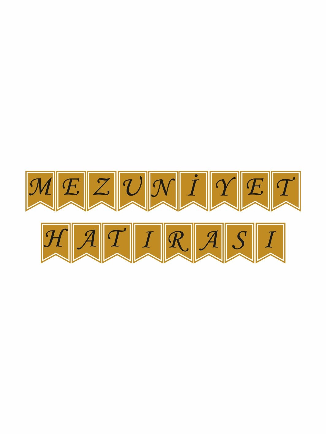 Mezuniyet Hatırası Flama Banner Gold Renk Parti Süslemesi