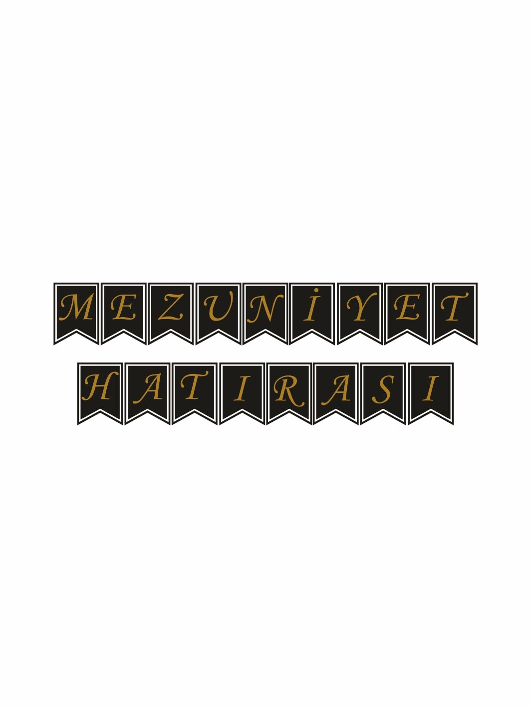 Mezuniyet Hatırası Flama Banner Siyah Gold Renk Parti Süslemesi