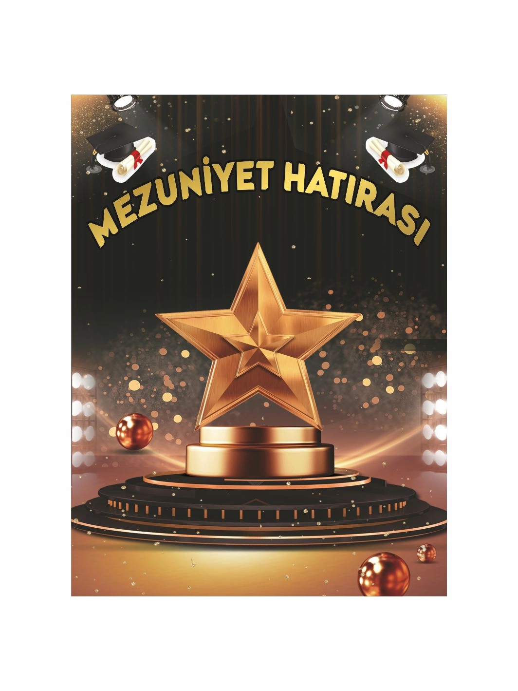 Mezuniyet Partisi Kutlama Arka Fon Afişi Yıldız Tema