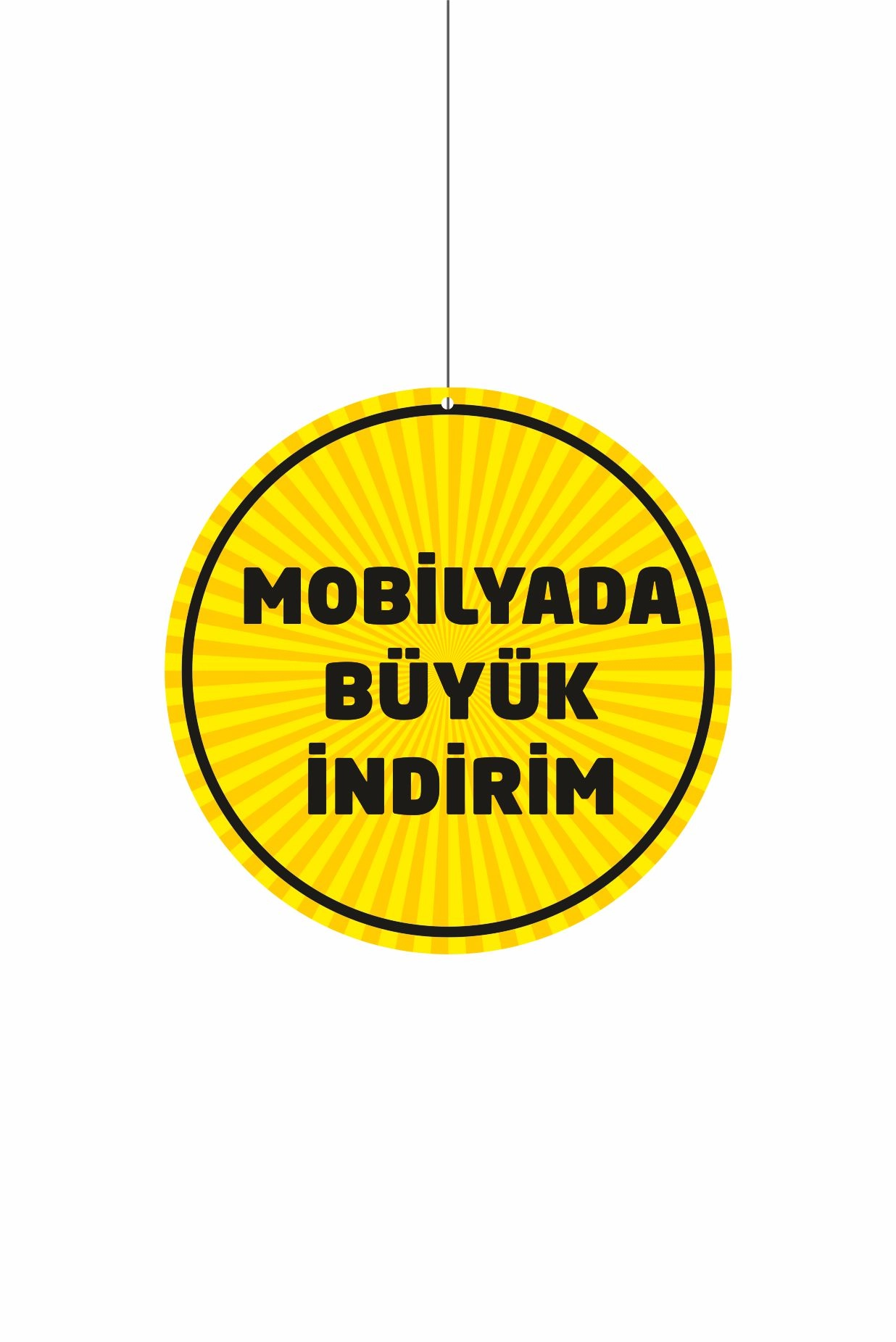 Mobilyada Büyük İndirim Mağaza Dönkartı – Tavan Askılı Kampanya Reyon Afişi