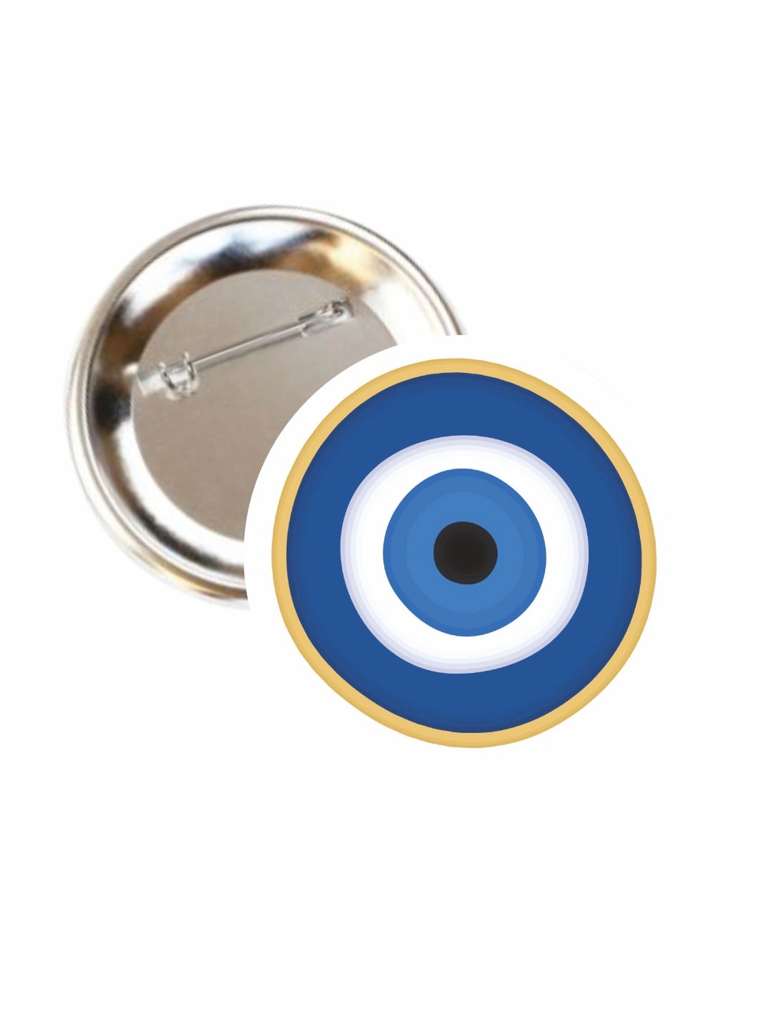 Nazar Boncuk İğneli Buton Rozet 58mm Metal Yaka Rozeti