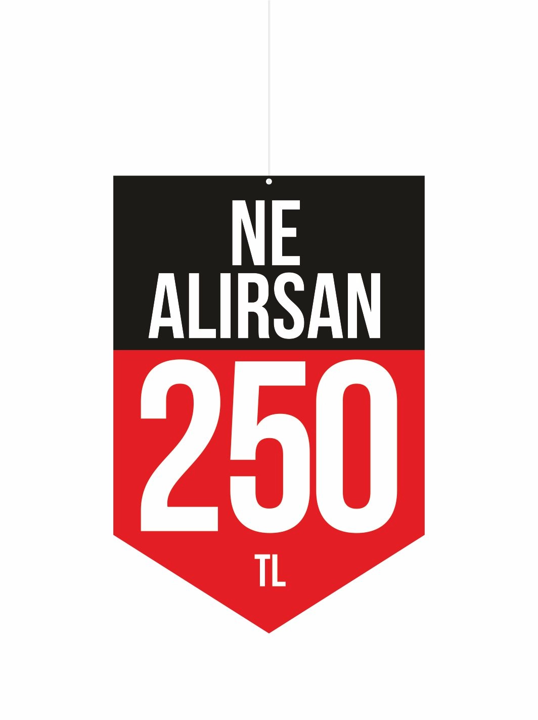 Ne Alırsan 250 TL Mağaza Dönkart Foreks Levha 30x20 cm | 3 mm PVC Foreks Tabela