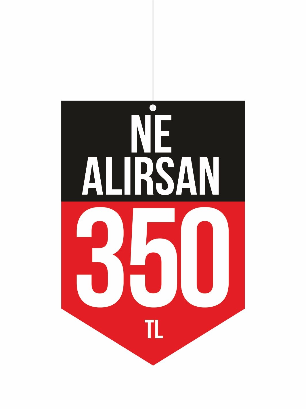 Ne Alırsan 350 TL Mağaza Dönkart Foreks Levha 30x20 cm | 3 mm PVC Foreks Tabela