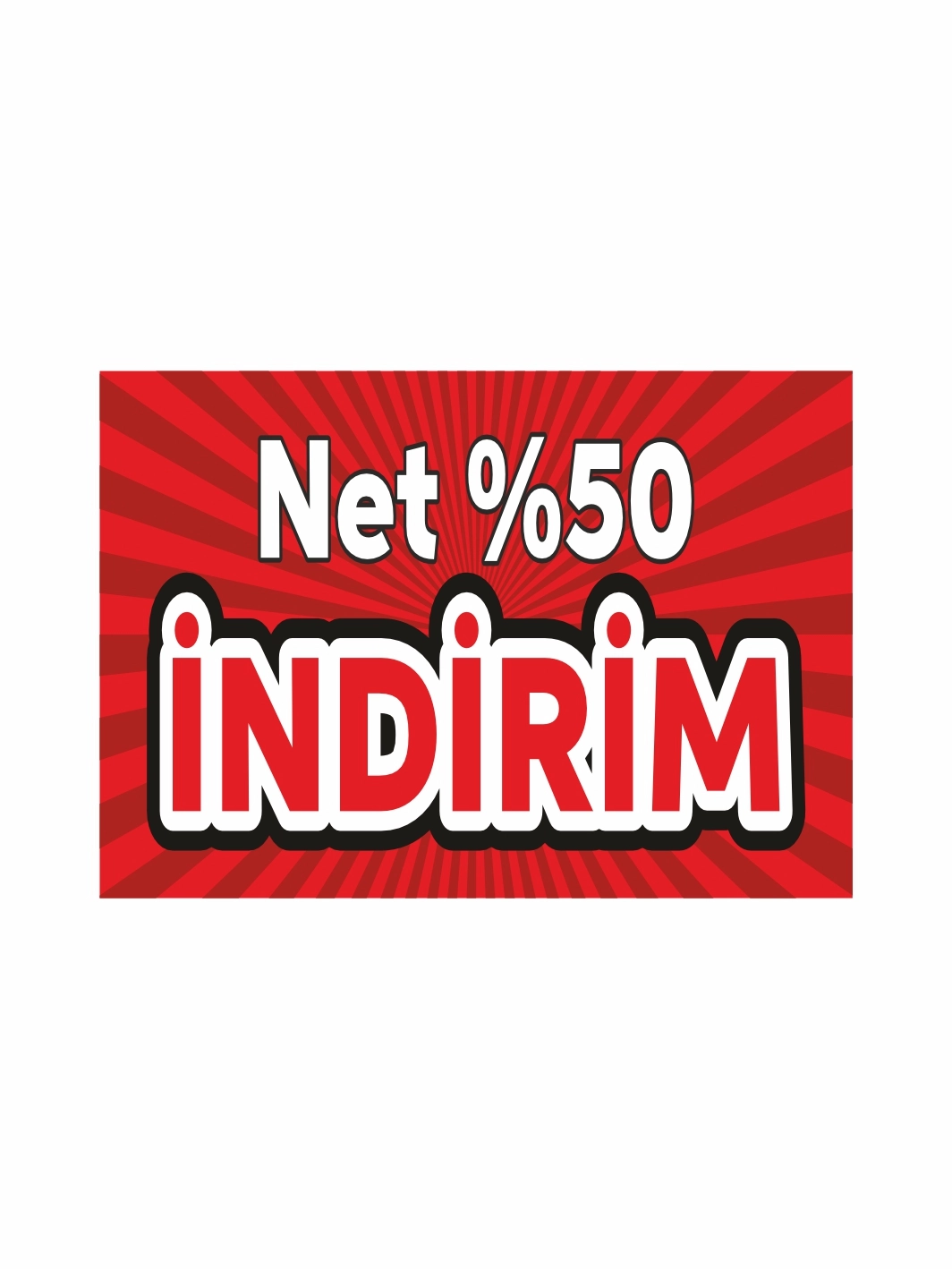 Net Yüzde 50 İndirim Afişi Branda Baskı