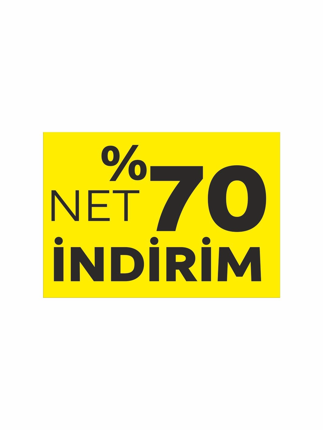 Net %70 İndirim Afişi Sarı Zemin