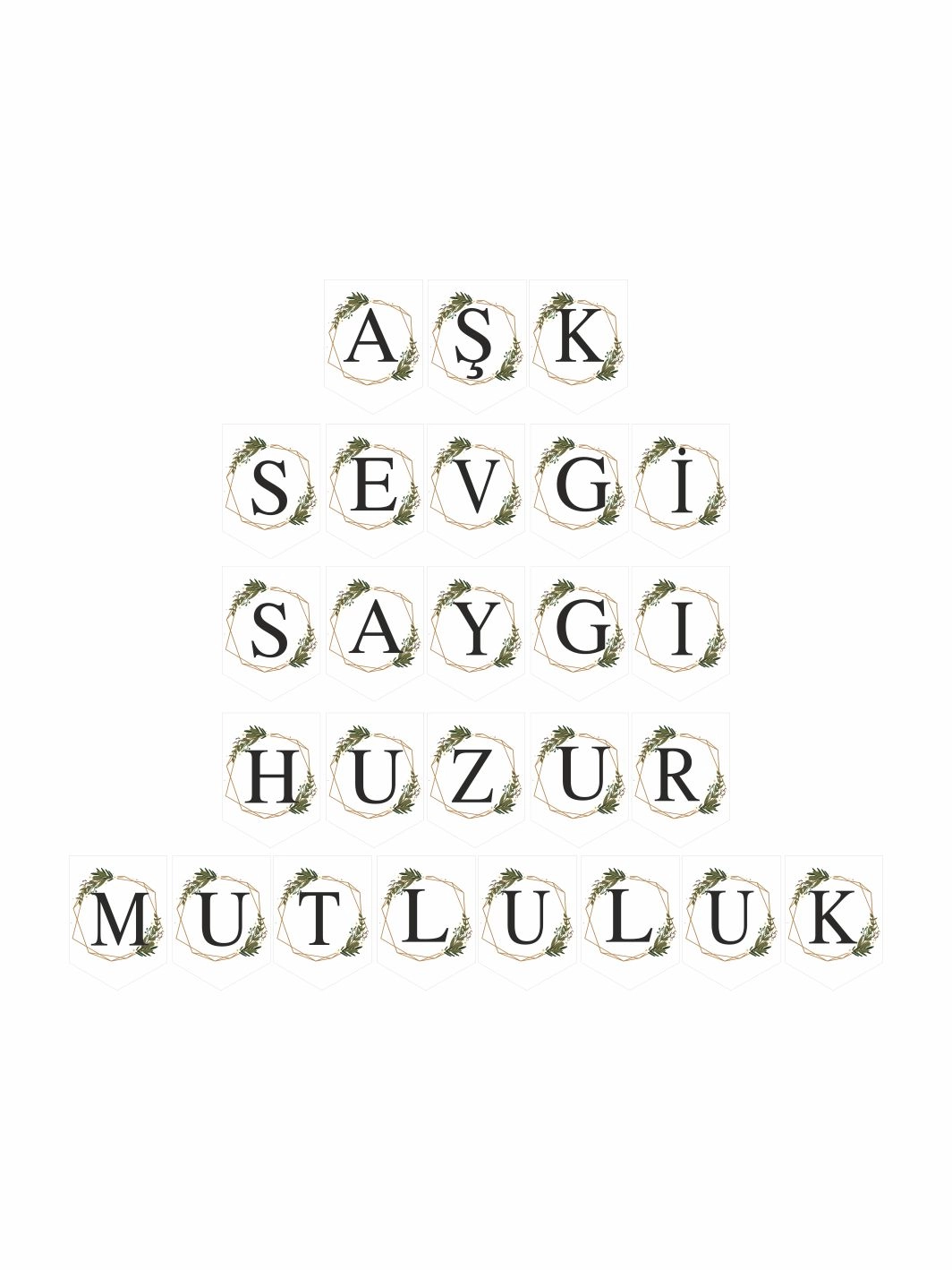 Nikah Banner Flama Yeşil Çiçek Çerçeve Tema Aşk Sevgi Saygı Huzur Mutluluk Yazılı