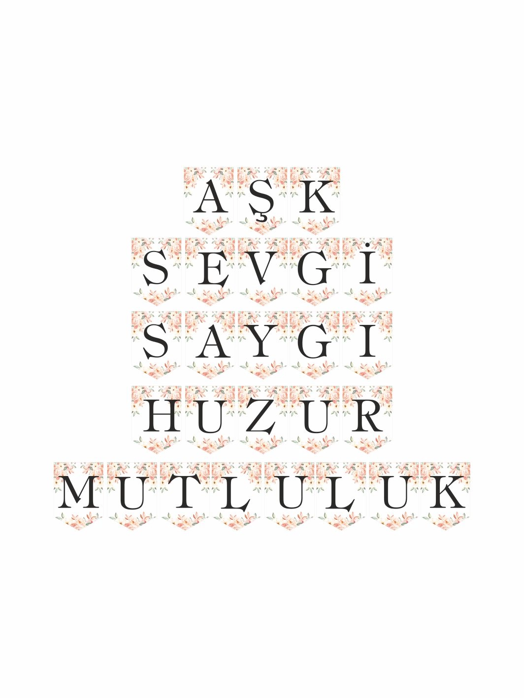 Nikah Hatırası Flama Banner Bayrak Soft Çiçekler Tema
