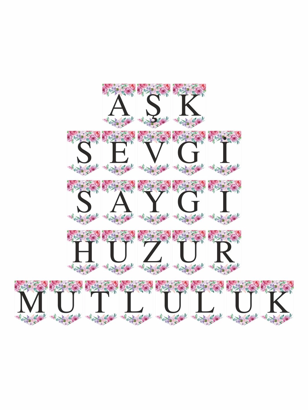 Nikah Hatırası Flama Banner Mor Çiçek Konsept