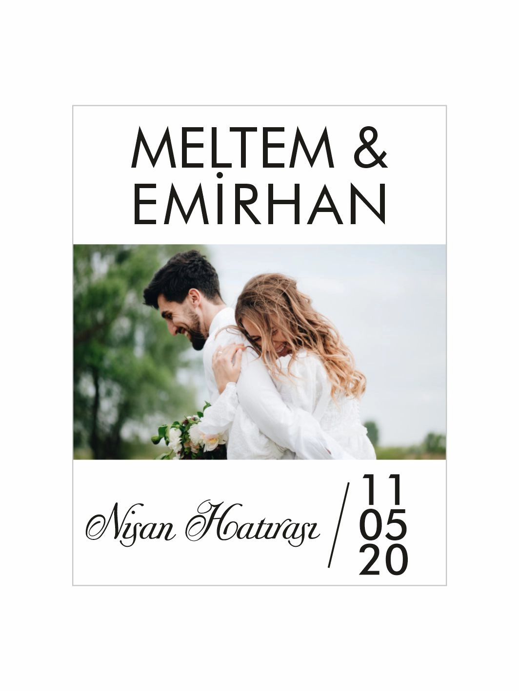 Nişan Söz Nikah Düğün Hatıra Magneti Fotoğraflı Modern Minimal Çift Temalı Konsept