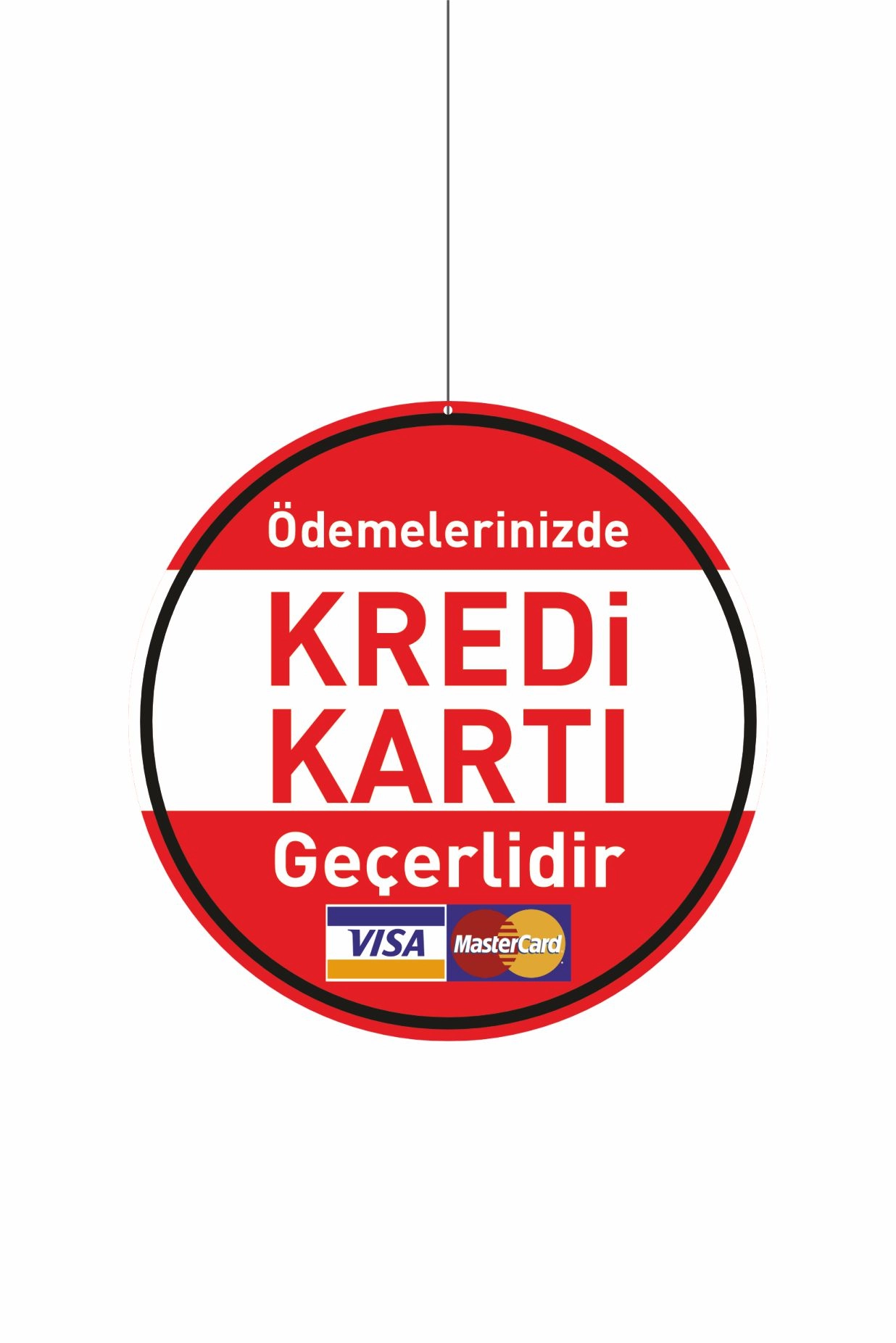 Ödemelerinizde Kredi Kartı Geçerlidir Levhası 30x30 cm