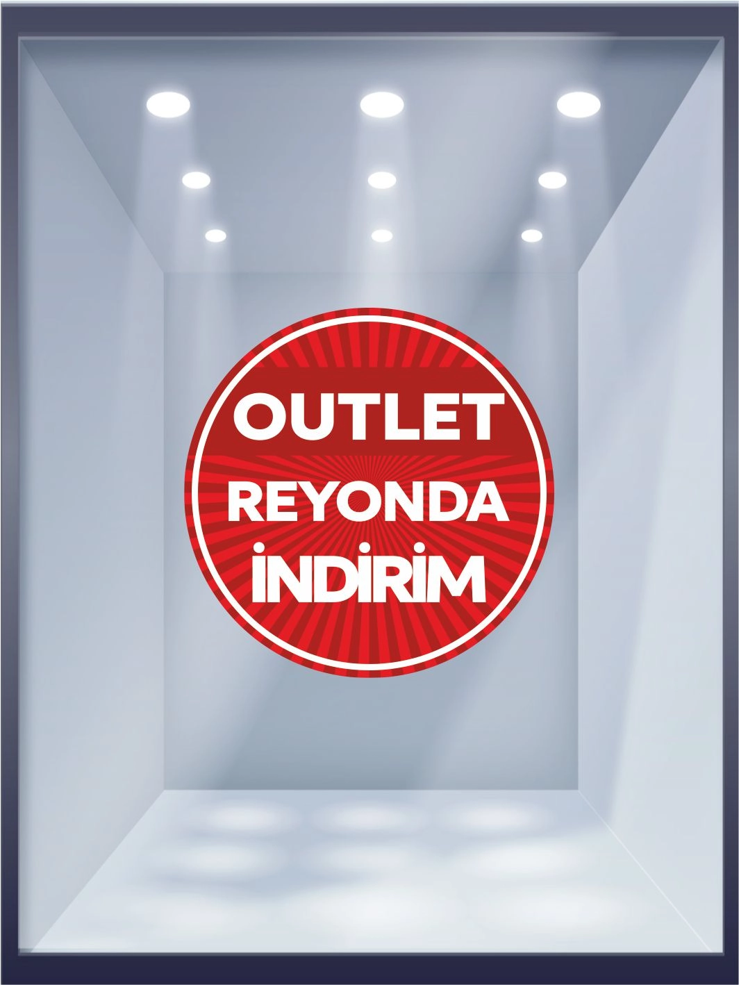 Outlet Reyonunda İndirim Mağaza Vitrin Folyo Baskısı