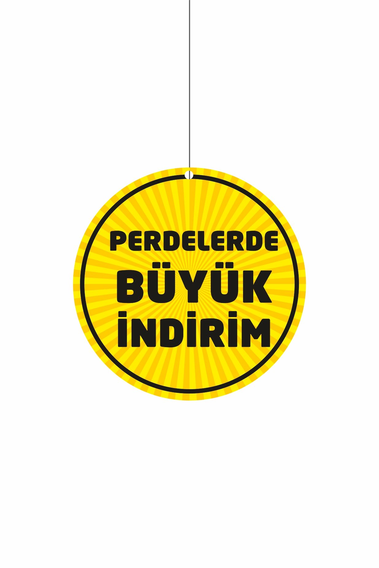Perdelerde Büyük İndirim Mağaza Dönkartı 30x30 cm
