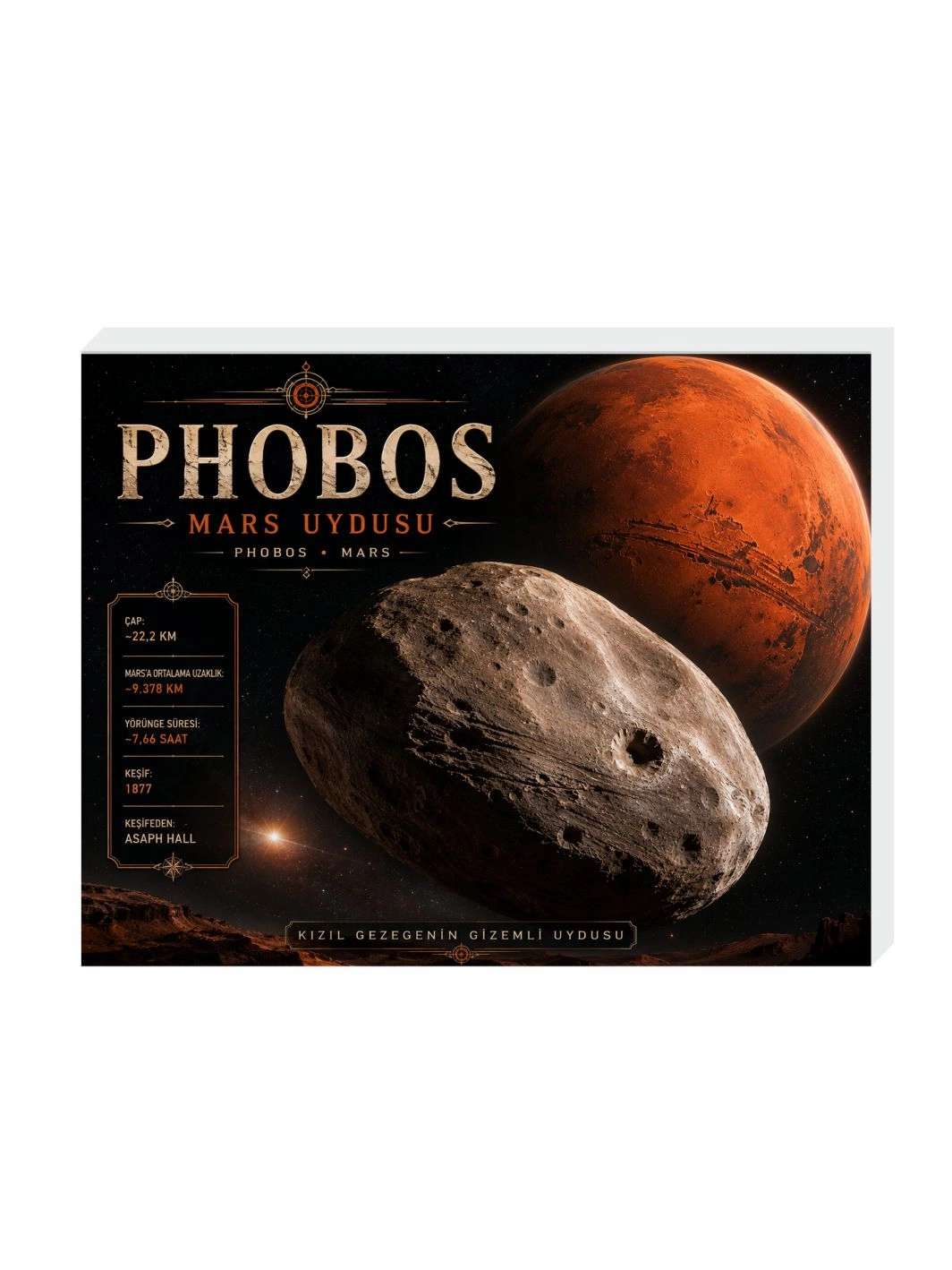 Phobos Mars Uydusu Buzdolabı Magneti – 9x7 cm Uzay Temalı Magnet