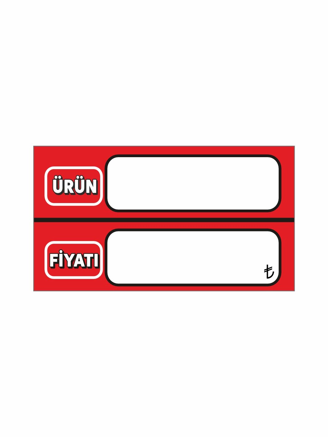 Kırmızı Renk Mağaza Raf Ürün Fiyat Etiketi Silinebilir Raf Etiketi 9x5 cm (90 Adet Paket)