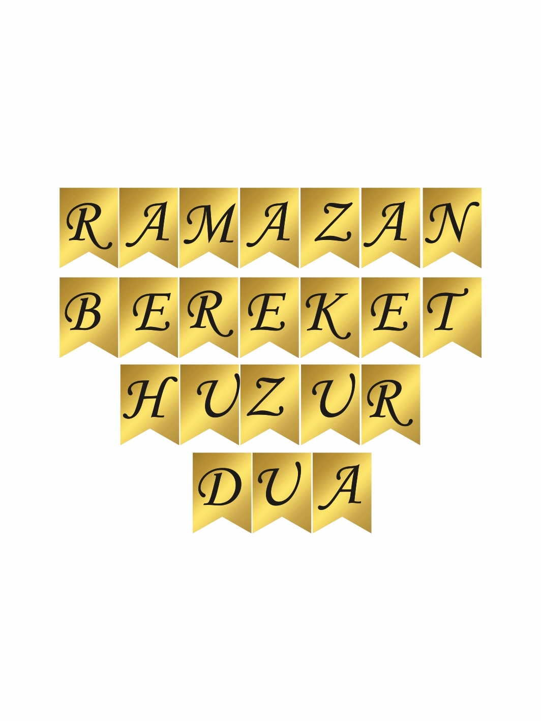 Ramazan Bereket Huzur Dua Flama Banner Gold Siyah Renk