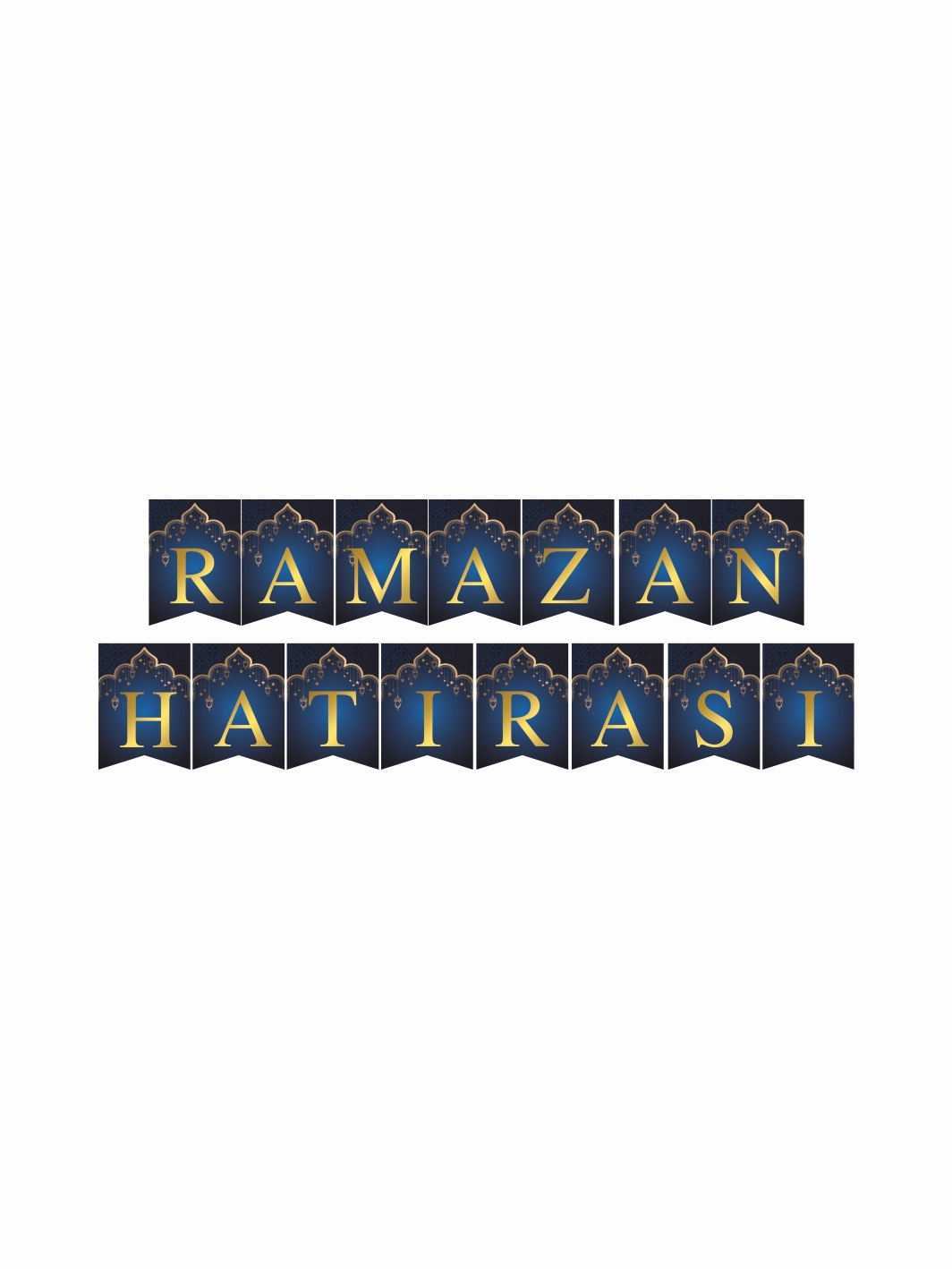 Ramazan Hatırası Flama Banner Lacivert Gold Renk