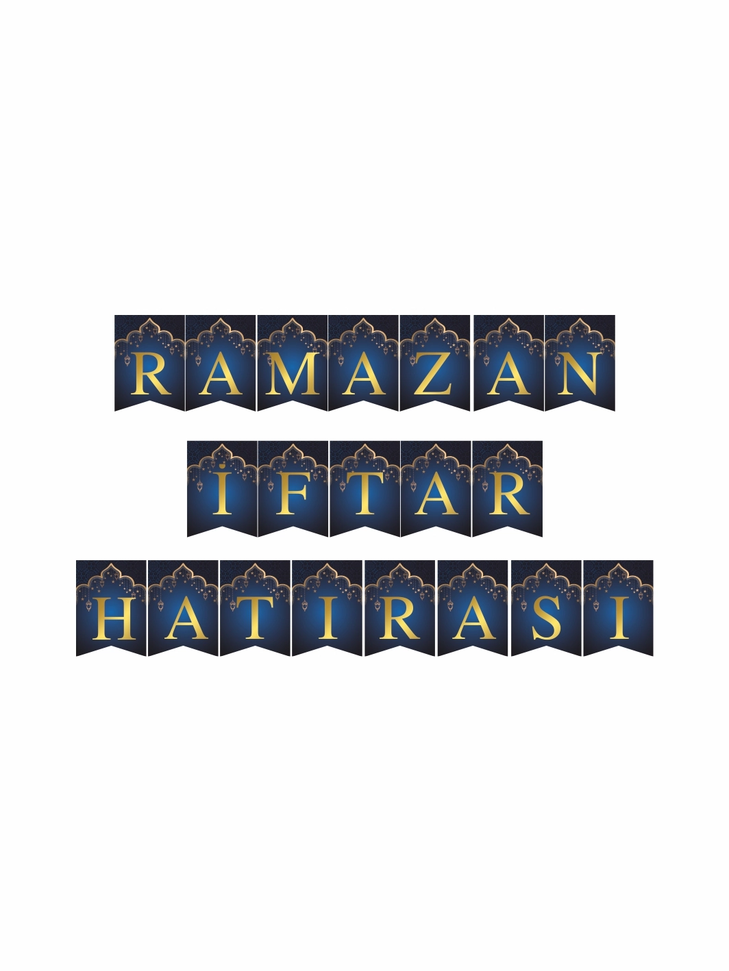 Ramazan İftar Hatırası Flama Banner Lacivert Gold Konsept