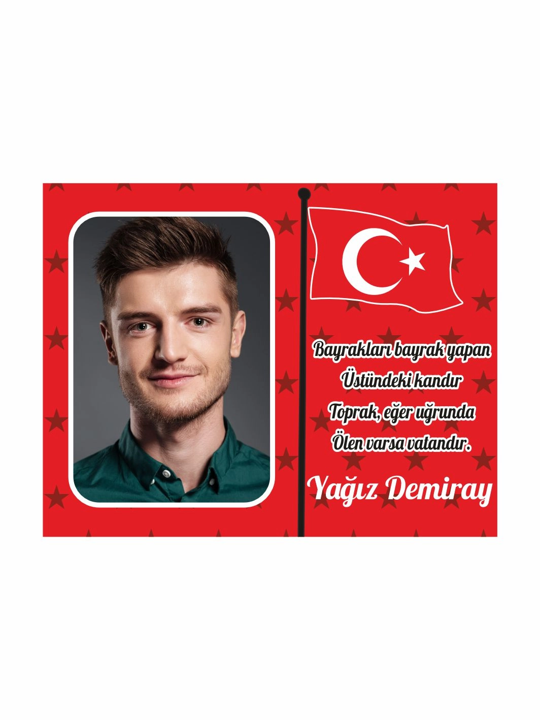 Resimli Asker Hatırası Magnet Bayrak Konsept