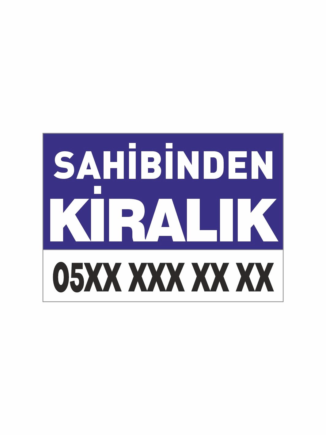 Sahibinden Kiralık Afişi Branda Vinil Baskı Lacivert Renk