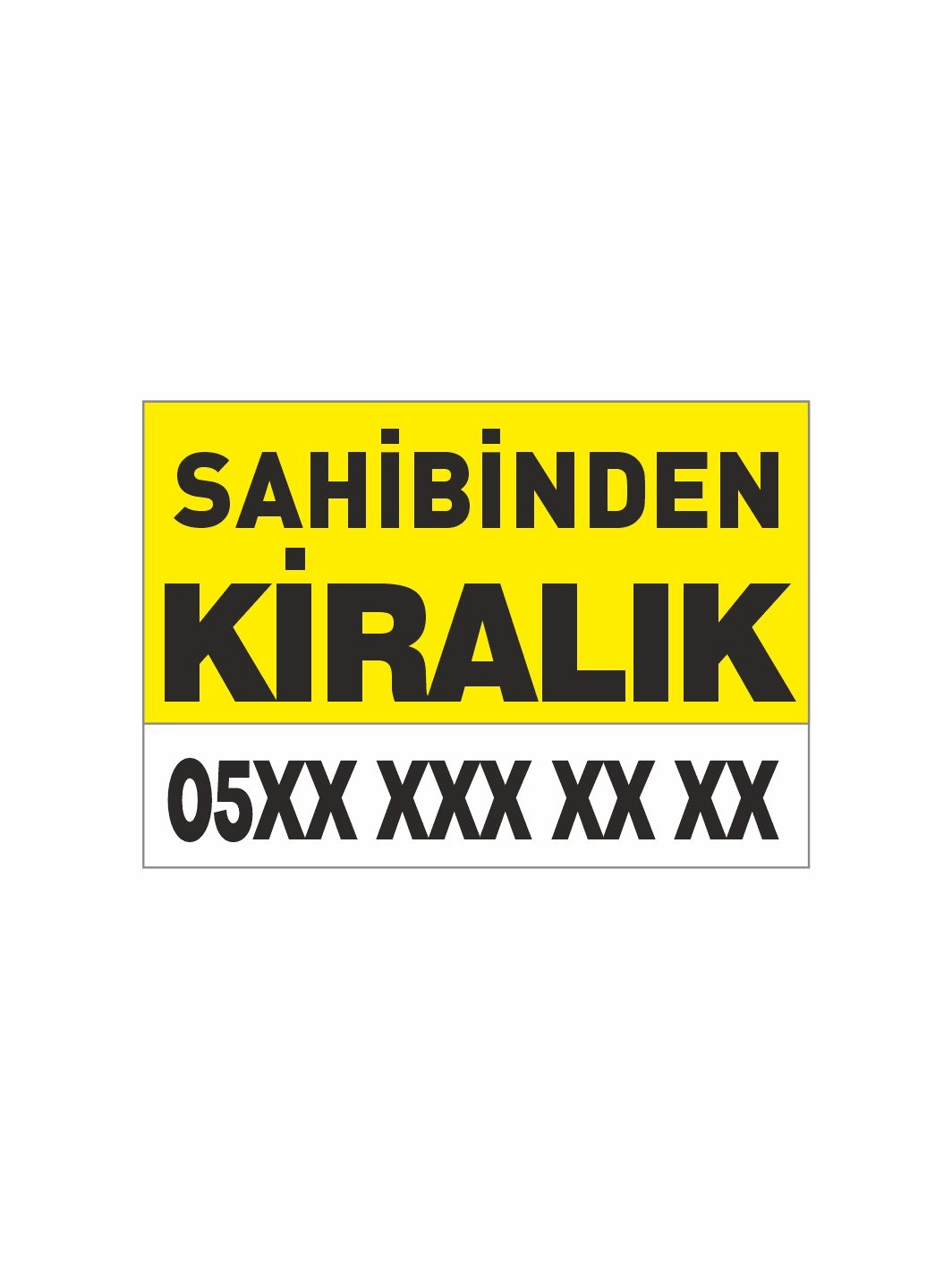 Sahibinden Kiralık Afişi Vinil Branda Baskı Sarı Renk